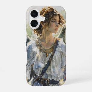Coque iPhone 16 Fille ange à l'aquarelle