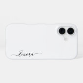 Coque iPhone 16 Fille blanche moderne Imprimer tendance (Verso Horizontal)