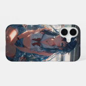 Coque iPhone 16 Fille d'anime dans un train (Verso Horizontal)