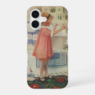 Coque iPhone 16 Fille d'autrefois, Enfant faisant la lessive suspe