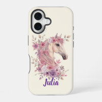 Filles Jolis Poneys Floral Pastel Cheval