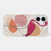 Coque iPhone 16 Flamant en fleurs (Verso Horizontal)
