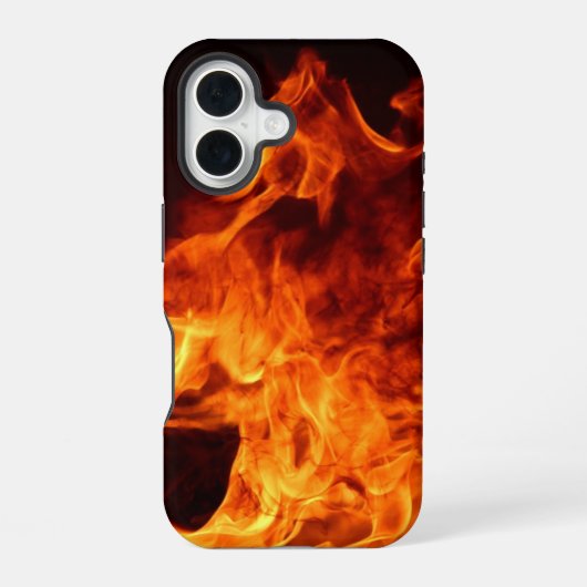 Coque iPhone 16 Flames rouges (Verso)