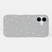 Coque iPhone 16 Flamme gris argenté (Verso Horizontal)