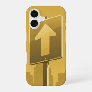 Coque iPhone 16 Flèche vers le haut de la rue rétro
