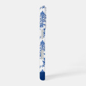 Coque iPhone 16 Fleur Bleue Toile (Côté droit)