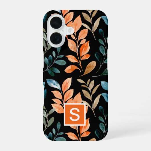 Coque iPhone 16 Fleur boho monogramme (Verso)