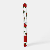 Coque iPhone 16 Fleur botanique rouge de Noël (Côté gauche)