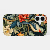 Coque iPhone 16 Fleur complexe avec oiseau (Verso Horizontal)