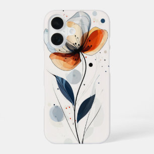 Coque iPhone 16 Fleur de Brume Bleue