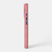 Coque iPhone 16 Fleur de Daisy rustique en monogramme rose  (Côté gauche)
