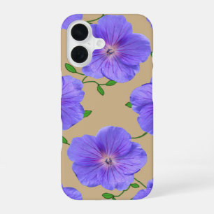 Coque iPhone 16 Fleur de Géranium Bleu de Jardin sur n'importe que