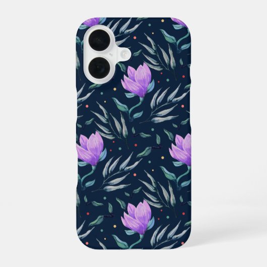 Coque iPhone 16 Fleur de minuit (Verso)