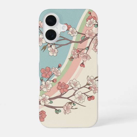 Coque iPhone 16 Fleur de Sakura Vintage (Verso)