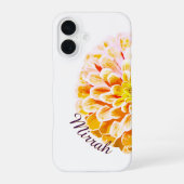Coque iPhone 16 Fleur de Zinnia personnalisée avec nom personnalis (Verso)