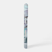 Coque iPhone 16 Fleur fractale moderne abstraite avec du bleu (Côté droit)
