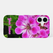 Coque iPhone 16 Fleur rose - (Verso Horizontal)