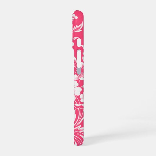 Coque iPhone 16 Fleur rose pastèque (Côté gauche)