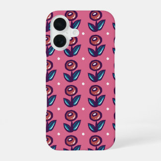 Coque iPhone 16 Fleurs de bulles en rose - jolie nature florale