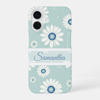 Coque iPhone 16 Fleurs de marguerite : Modèle floral minimaliste