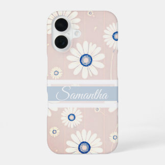 Coque iPhone 16 Fleurs de marguerite : Modèle floral minimaliste