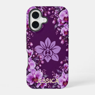 Coque iPhone 16 Fleurs d'Iris sarcelle élégantes personnalisées