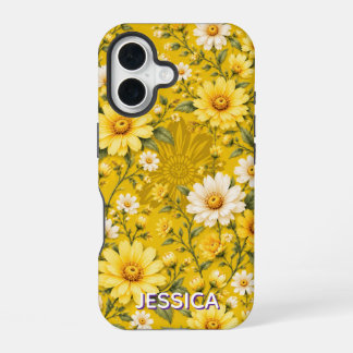Coque iPhone 16 Fleurs d'orange élégantes et chaudes de marguerite