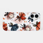 Coque iPhone 16 Fleurs éclairées par la lune (Verso Horizontal)