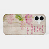 Coque iPhone 16 Fleurs et devis (Verso Horizontal)