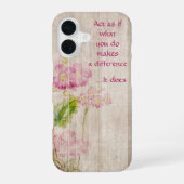 Coque iPhone 16 Fleurs et devis (Verso)