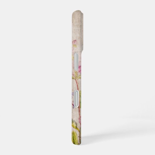 Coque iPhone 16 Fleurs et devis (Côté droit)