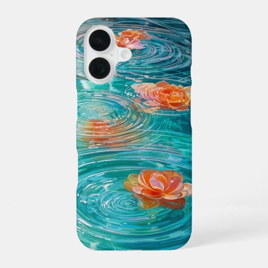 Coque iPhone 16 Fleurs Flottant sur l'Eau  (Verso)