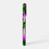 Coque iPhone 16 Fleurs fractales abstraites modernes rose vert néo (Côté droit)