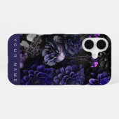 Coque iPhone 16 Fleurs Hantées Bleues (Verso Horizontal)