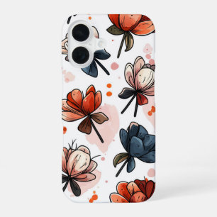 Coque iPhone 16 Fleurs Lune