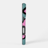 Coque iPhone 16 fleurs roses avec le nom fait sur commande (Côté droit)