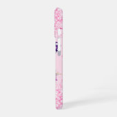 Coque iPhone 16 Fleurs roses violettes papillon (Côté gauche)