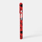 Coque iPhone 16 Fleurs Rouges Noires (Côté gauche)