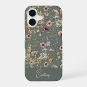Coque iPhone 16 Fleurs sauvages aquarelle Boho iPhone 16  (Verso)