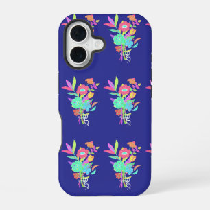 Coque iPhone 16 Fleurs Sauvages Néon