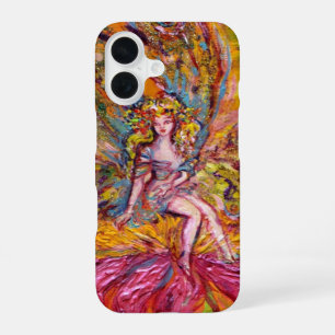 Coque iPhone 16 FLEURS SUR L'Imaginaire ROSE IRIS