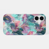 Coque iPhone 16 Fleurs Tons de Bijoux (Verso Horizontal)