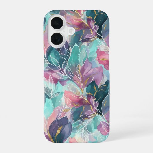 Coque iPhone 16 Fleurs Tons de Bijoux (Verso)