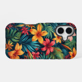 Coque iPhone 16 Fleurs tropicales (Verso Horizontal)