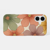 Coque iPhone 16 Fleurs tropicales vintage (Verso Horizontal)