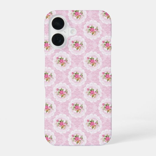 Coque iPhone 16 Fleurs Vintage Shabby (Verso)