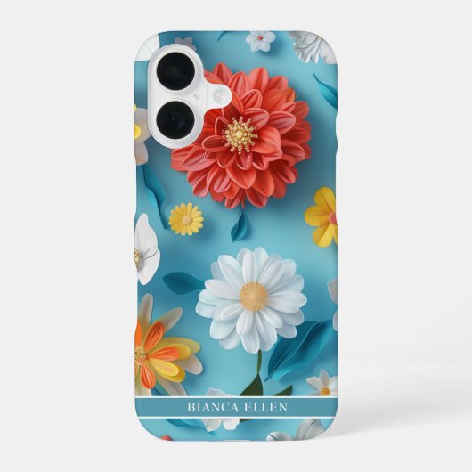 Coque iPhone 16 Fleurs Vives (Verso)