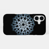 Coque iPhone 16 Flocon de neige (noir) (Verso Horizontal)