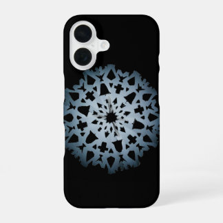 Coque iPhone 16 Flocon de neige (noir)