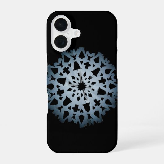 Coque iPhone 16 Flocon de neige (noir) (Verso)